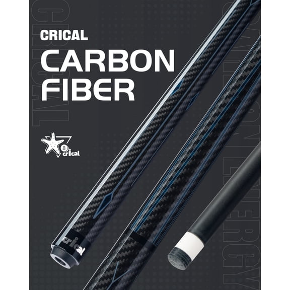 Crical 3 Cushion Billiard Cue Stick with Carbon Fiber Professional Carom Taper 12mm Tip 142 cm Libre Cue for Carom Cue