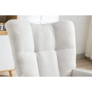 Clipeyh Indoor Internal iron frame structure+cushion board+sponge indoor Nursery, Living Room Rocking Chair, white