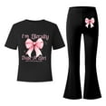 thumbnail image 5 of RMGVDSD Girls Clothes 2Pcs Bow Print Short Sleeve Crewneck T Shirts And Flared Pants Set Stylish Valentine'S Day Outfits Kids Daily Wear Classic Fit Outfits, 5 of 5