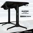 thumbnail image 6 of Homall 55 Inch Gaming Desk Y-Shaped PC Computer Gaming Office Desk with Mouse Pad Home Office Study Carbon Fiber Surface Gamer Workstation With Cup Holder and Headphone Hook, Black, 6 of 7