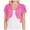 Hot Pink, variant on Lightweight Flowly Chiffon Bolero Shrug for Women Open Front Short Sleeve Cropped Summer Party Dress Layering Outer Cardigan Black L