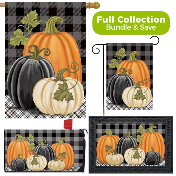 Briarwood Lane Checkered Pumpkins Autumn Design Collection