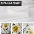 thumbnail image 2 of Yellow Floral Flower Window Curtains for Kitchen Abstract White Daisy Botanical Plant Small Short Home Living Room Bedroom Bathroom Drapes Treatment Tiers Fabric 1 Pair, 27.5" W x 39" L, Retro, 2 of 4