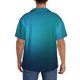 thumbnail image 3 of Fotbe Blue to turquoise Camisa Estampada de Manga Corta para Hombre, Casual de Verano, Estilo Playero, Sin Arrugas-Large, 3 of 5