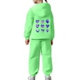 thumbnail image 4 of Bobifish Big Girls Outfit Sets Gradient Heart Hoodie Set Black Fleece Hoodie And Jogger Pants With Shiny Heart Elastic Waist Casual Kids Outfit Sets, 4 of 7