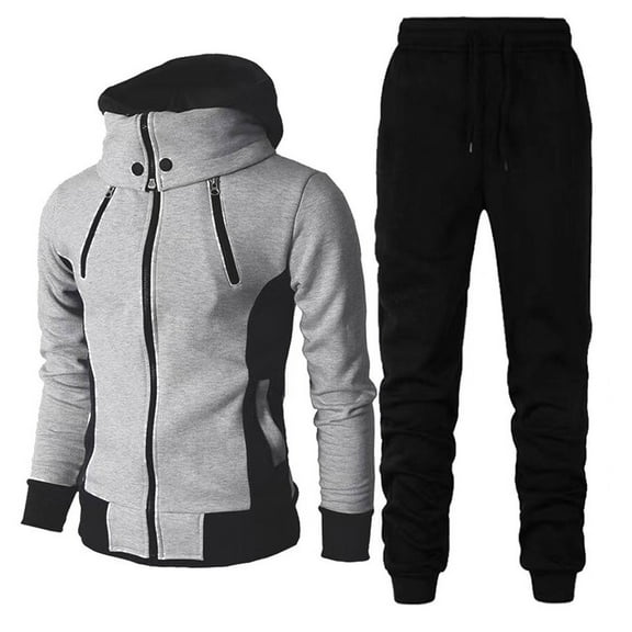Sweatsuits for Men 2 Piece Tracksuit Sets Full Zip Hoodie Sweatpants Casual Sports Jogging Athletic Suits Gray,XL