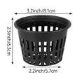 thumbnail image 4 of 25-Pack Black Plastic Hydroponic Net Pots, 3.19 Inch Slotted Mesh Plant Containers with Side & Bottom Holes for Efficient Drainage, Air Circulation, Nutrient Absorption – Suitable for Soilless, 4 of 6