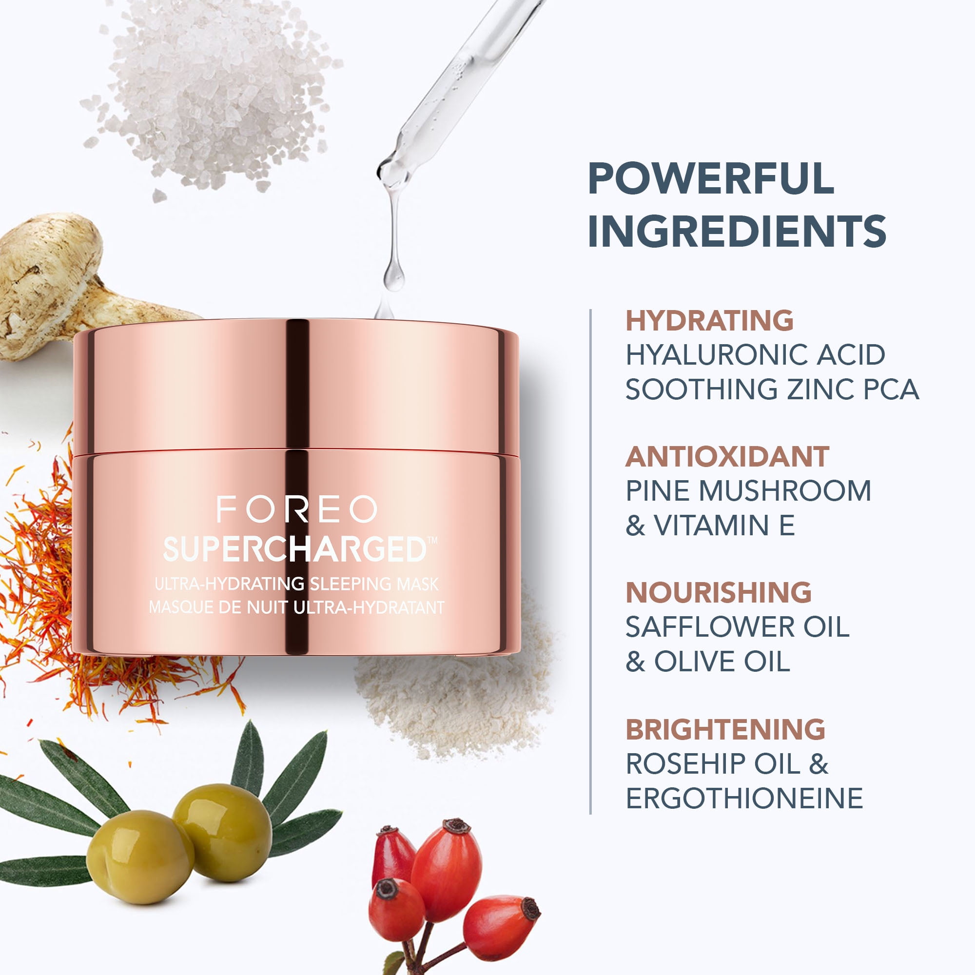 FOREO UFO 3 Hyper Hydra Facial Treatment Device Silicone Bundle with 14 UFO Activated Masks and Hydrating Night Mask, 0.5 oz