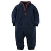 Carters Baby Clothing Outfit Boys Sherpa Jumpsuit with Plaid Trim Navy