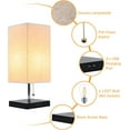 thumbnail image 6 of HOOMEDELIER Table Lamp with 2 USB Charging Ports, Indoor Nightstand Bedside Desk Lamp with Beige Fabric Lampshade, E26/27 Bulb, 6 of 9