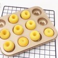 thumbnail image 2 of Molde antiadherente para 12 donas - Molde de acero al carbono para hornear donas, muffins, pasteles, postres y mini bagels., 2 of 6