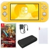 Nintendo Switch Lite in Yellow with Hyrule Warriors: Age of Calamity and Accessories