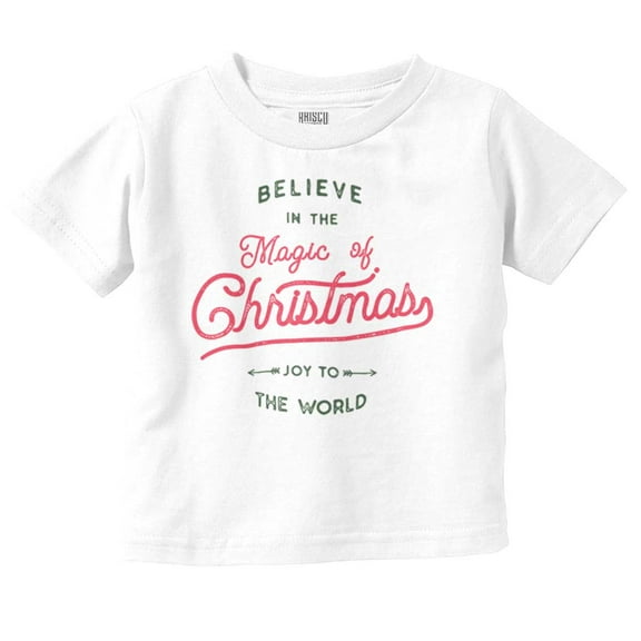 Believe in the Magic of Christmas Toddler Baby Graphic T Shirt Brisco Brands 6M