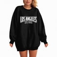 thumbnail image 5 of Towmus Women's Los Angeles Crewneck Sweatshirt Plus Size Crewneck Pullover Hoodies Casual Knit Print Casual Tops Sweater, 5 of 5