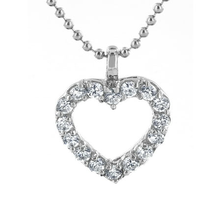 - Stainless Steel Cubic Zirconia Cut-out Heart Necklace