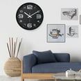 thumbnail image 4 of Wall Clock 12 Inch Stylish Modern Silent Non-Ticking Quartz Battery Operated Round Decorative Design for Home/Office/Kitchen/Bedroom/Living Room, Easy to Read, 4 of 7