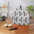 thumbnail image 4 of HELLHERO 1Pcs Coffee Pot Cloth Covers with Keep Warm Polyester Canvas Keep Warm for Household, Black Paw Prints on White, 4 of 8