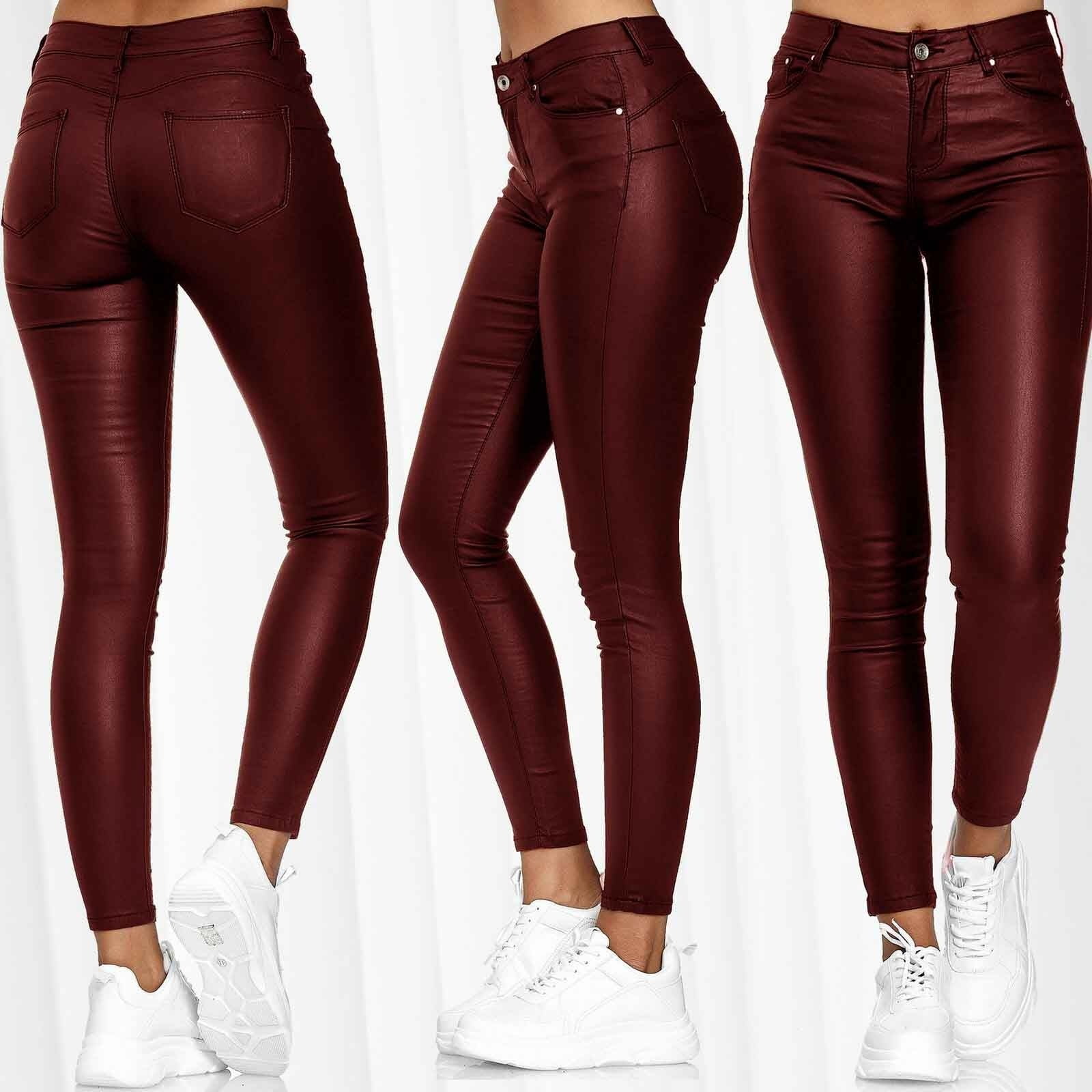 SySea Women's Leather Skinny Pants Stretch Hipsters Trousers Leather