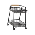 thumbnail image 4 of Carrito organizador con ruedas para refrigerios, estante de almacenamiento de 2 niveles, versátil para baño, hogar, guardería, sala de estar, oficina, 4 of 9