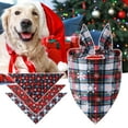 thumbnail image 4 of Plaid Pattern Pet Bib - Decorative Polyester Bandana - Fashion Dogs Collars - Christmas Accessory, 4 of 8