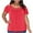 Watermelon Red, variant on Xixinqiwan Womens Plus Size Cold Shoulder Tops Casual Short Sleeve Scoop Neck Lace Pleated T Shirts Tunic Blouse