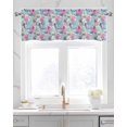 thumbnail image 2 of Abstract Floral Linen Curtain Valance for Bedroom/Bathroom/Kitchen/Office/Living/Dining Room Windows,Contemporary Street Art Pink Blue Art Rod Pocket Topper Drapes Decorative Cafe Drapery Panel 54x18, 2 of 6