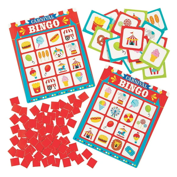 Juego de Bingo de Carnaval Divertido Express para 16 Personas con Tableros