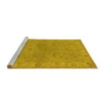 thumbnail image 2 of Ahgly Company Machine Washable Indoor Round Oriental Yellow Traditional Area Rugs, 7' Round, 2 of 4