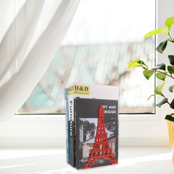 GOOHOCHY Bookend Metal 2Pcs 8.1x4.7x3.3in Eiffel Tower Shape
