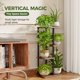 thumbnail image 2 of Soporte para plantas Bamworld de metal, esquina, 4 niveles, 78 cm, marrón, 2 of 6