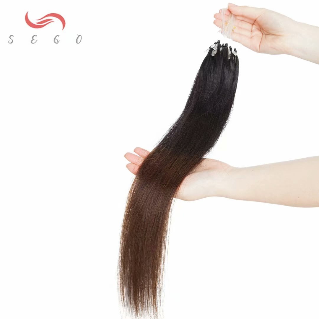 SEGO Micro Loop Real Thick Human Hair Extensions 50 Strands Invisible Micro Ring Beads Remy Thick Hair