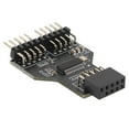 thumbnail image 3 of 9 9 PIN USB Splitter 9 Pin A Doble 9 pin En Línea Conector USB2.0 HÍRBRA 1 A 2 Cable de extensión de 0.3 Metro de 0.3 Metros USB Cabellado USB, 3 of 7