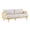 Natural, variant on 72" 3-Seater Boucle Sofa with Cane Rattan Square Arms & Natural Wooden Frame, Modern Loveseat Couch for Living Room Bedroom Apartment Office