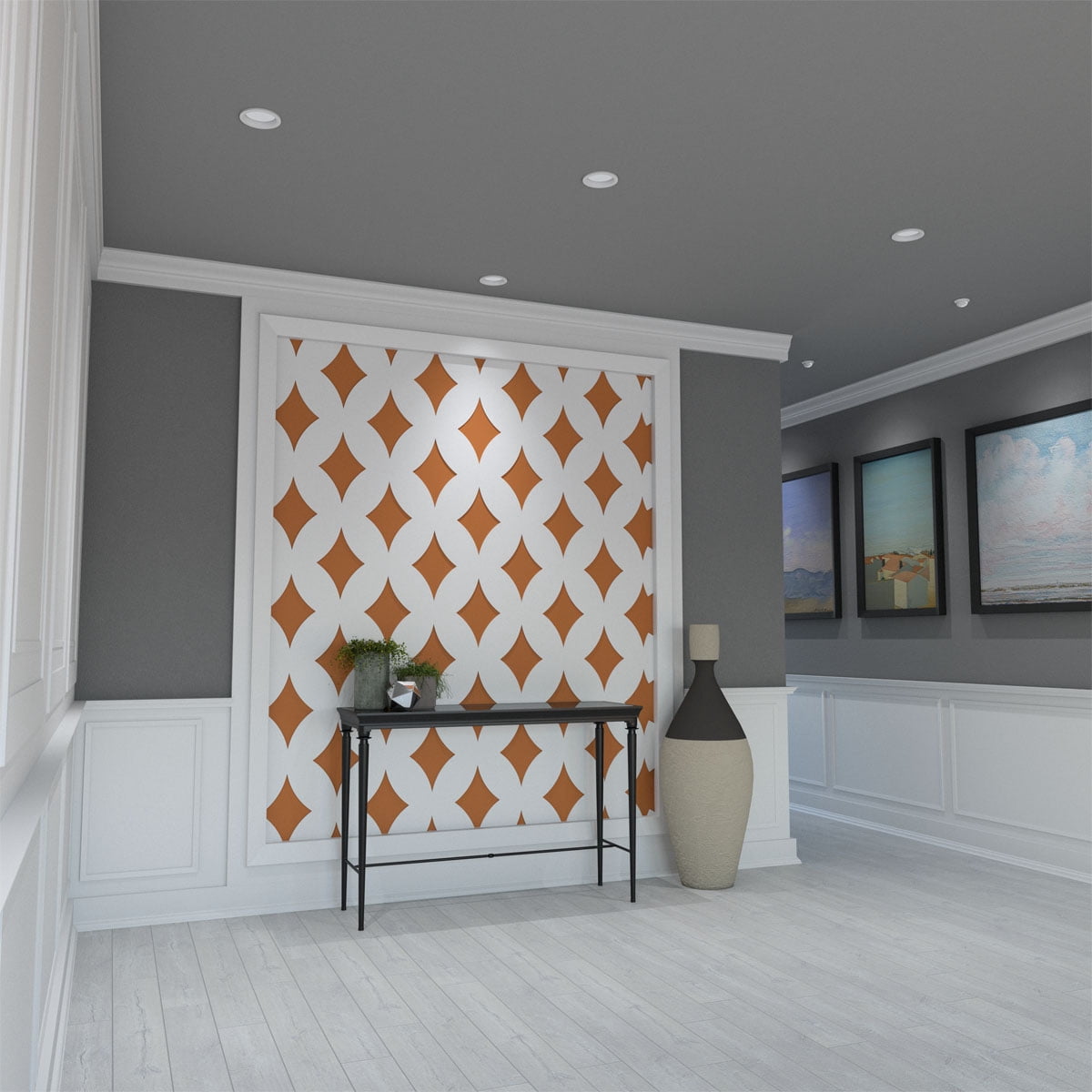Medium Gresham Decorative Fretwork Wall Panels in Architectural Grade PVC