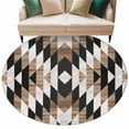 thumbnail image 2 of Southwest Brown Round Area Rug 5 FT, Non Slip Bedroom Area Rug, Geometric Farmhouse Aztec Tribal Washable Soft Circular Carpet Non-Shedding Floor Mat for Kitchen Dining Room Foyer Balcony Dorm, 2 of 9