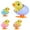 colors, variant on Wind-up Chick Figurine, Mechanical Kinetic Model with Internal Torque Drive, Periodic Hopping Interaction Prop in 4-Color Random Spectrum