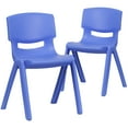 thumbnail image 3 of Flash Furniture Whitney 2 Pack Blue Plastic Stackable School Chair with 13.25" Seat Height, 3 of 13