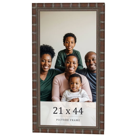 21x44 Dark Brown Bamboo Real Wood Picture Frame Width 1.5 inches | Interior Frame Depth 0.5 inches