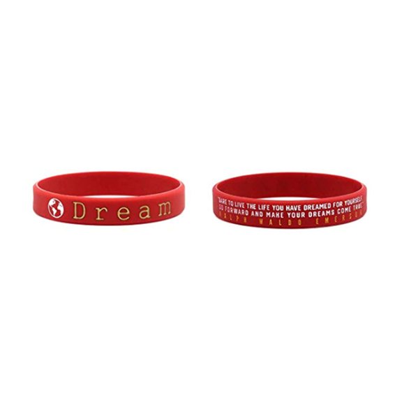 Aellinatey Motivational Silicone Rubber Wristbands Inspirational Bracelet Dream Courage Strength Believe Faith Hope Bangle Gift