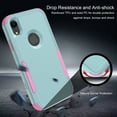 thumbnail image 4 of Apple iPhone Xs Max Case , iPhone Xr Rugged Rubber Durable 3 in 1 Cover , Phone Case for Girl Men Women Cute (Teal+Pink), 4 of 7