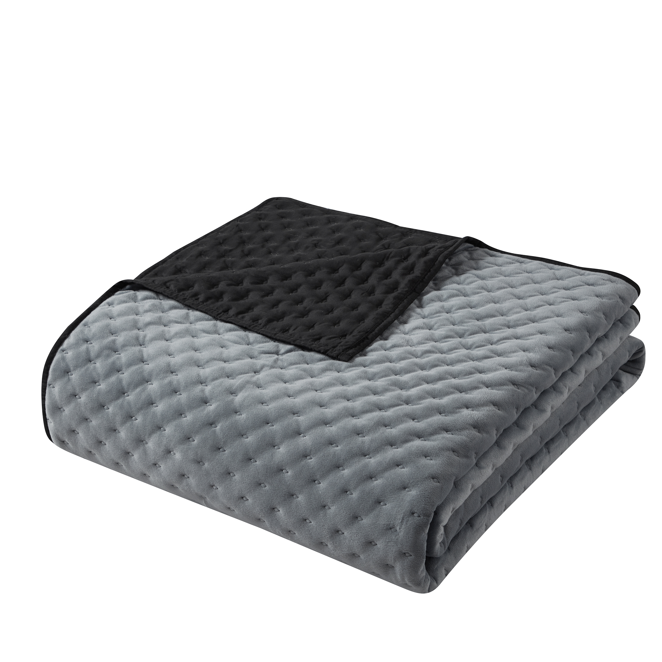 Mainstays Grey Mink Polyester Quilt, Full/Queen, Adult, Reversible - image 4 of 7