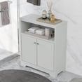 thumbnail image 3 of Clearance! Bathroom Floor Cabinet, Double Door Storage Organizer with Shelves for Home Office Furniture, White, 3 of 9