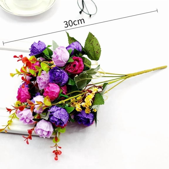 Kugisaki Artificial Flowers Bouquet Decoration Simulation Flowers Bouquet for Bridal Bouquets Wedding Decor Party Table Centerpieces Home Decor