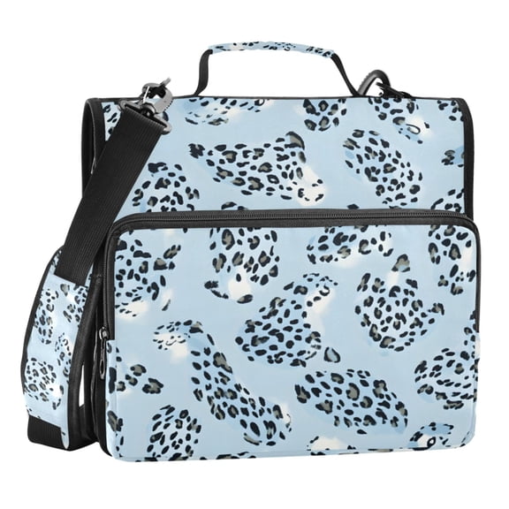 ALAZA Zipper Binder Leopard Skin Light Pattern 3 Ring Trapper Keeper File Folder Organizer Bag