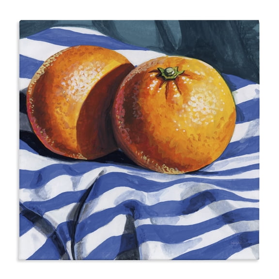 Stupell Industries Oranges On Striped Cloth Canvas Wall Art, design by Kate Jarvik Birch