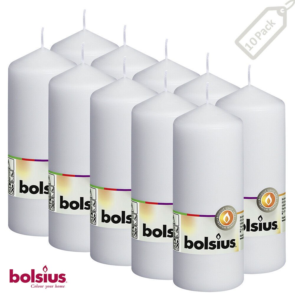 Bolsius 2.25 X 6" White Pillar 42 Hr Long Burning Unscented Candles for