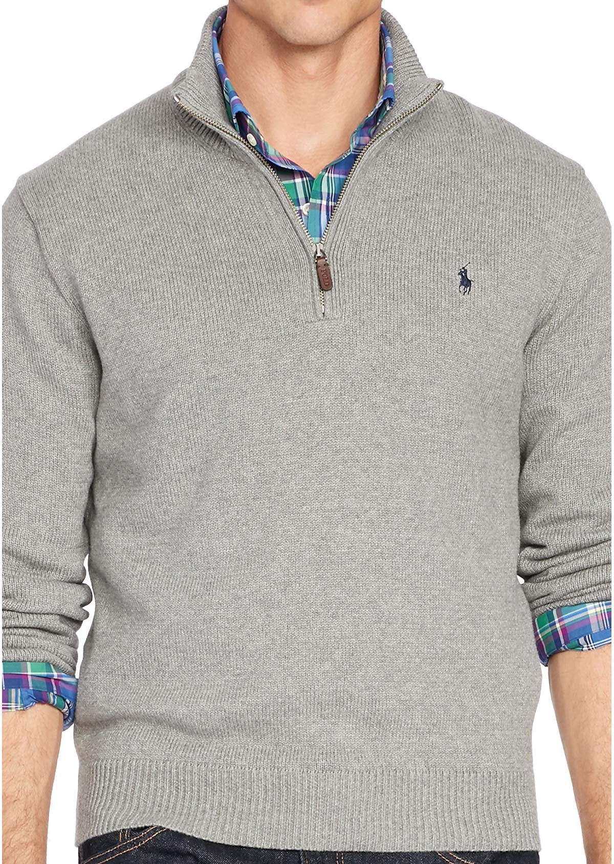 grey ralph lauren quarter zip