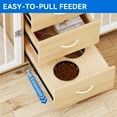 thumbnail image 5 of Dextrus Large Dog Crate Furniture 74" inch, Indoor Wooden Dog Kennel with Dog Feeders Bowls, 2-in-1 TV Stand, Endtable for 2 Large Medium Dogs, Walnut White, 5 of 6