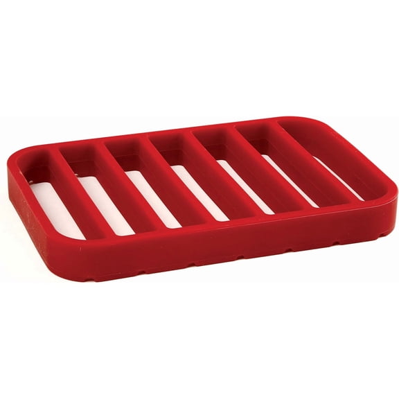 Norpro Rectangle Silicone Roasting Rack, 9"L x 6"W x 1"Th, Red