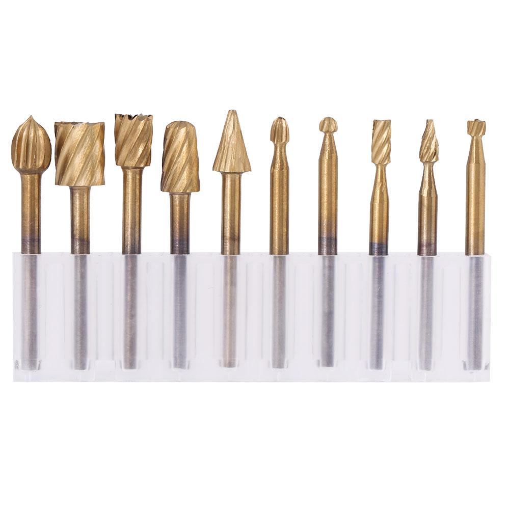 Ccdes Wood Rotary Bit, Woodworking Tool,10pcs High Speed Steel Burrs